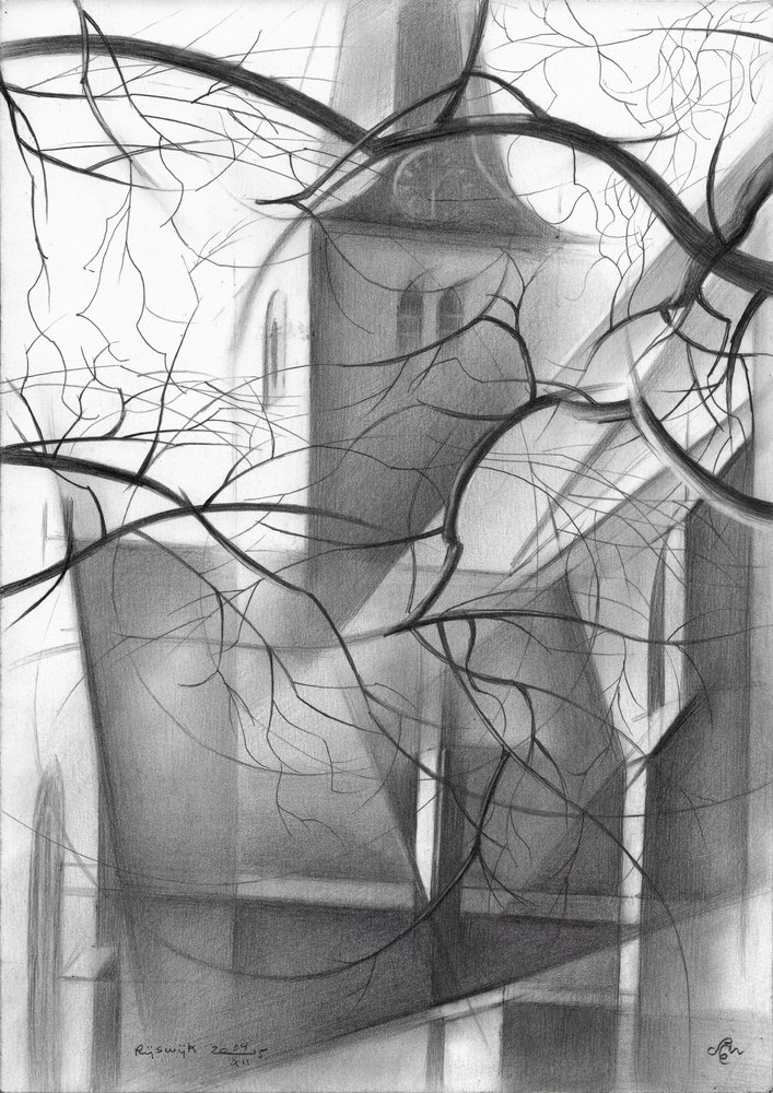 Kirchturm Winter von Corné Akkers
