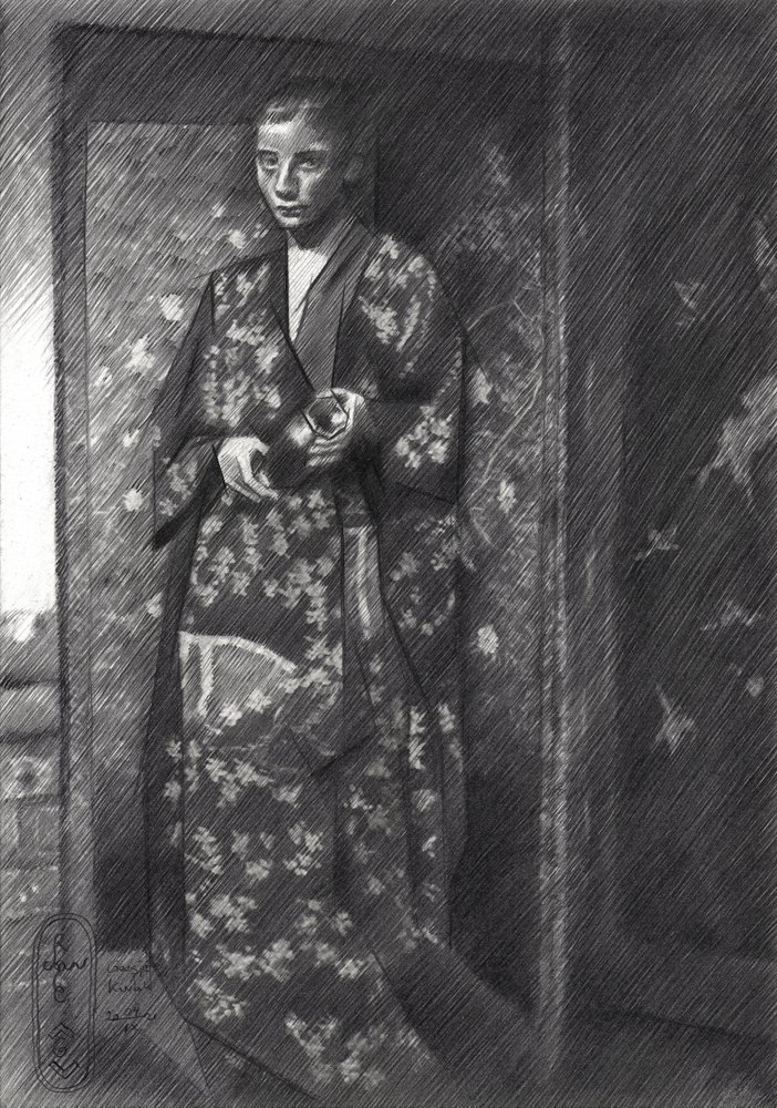 Elegante japanische Kimono-Frau von Corné Akkers