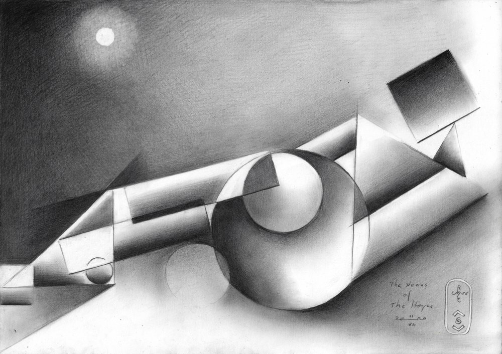 Mondschein geometrische Komposition von Corné Akkers