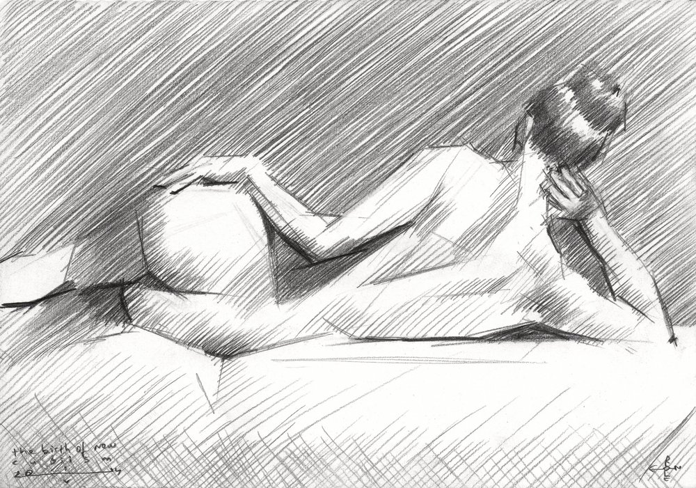 Liegende Aktstudie von Corné Akkers