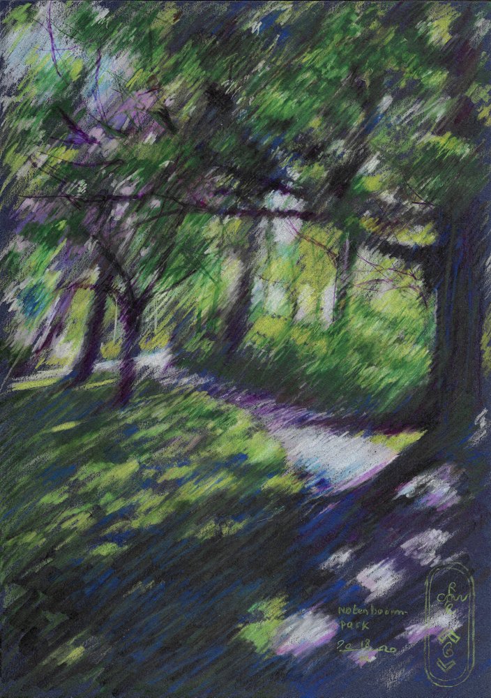 Sonniger Waldweg von Corné Akkers