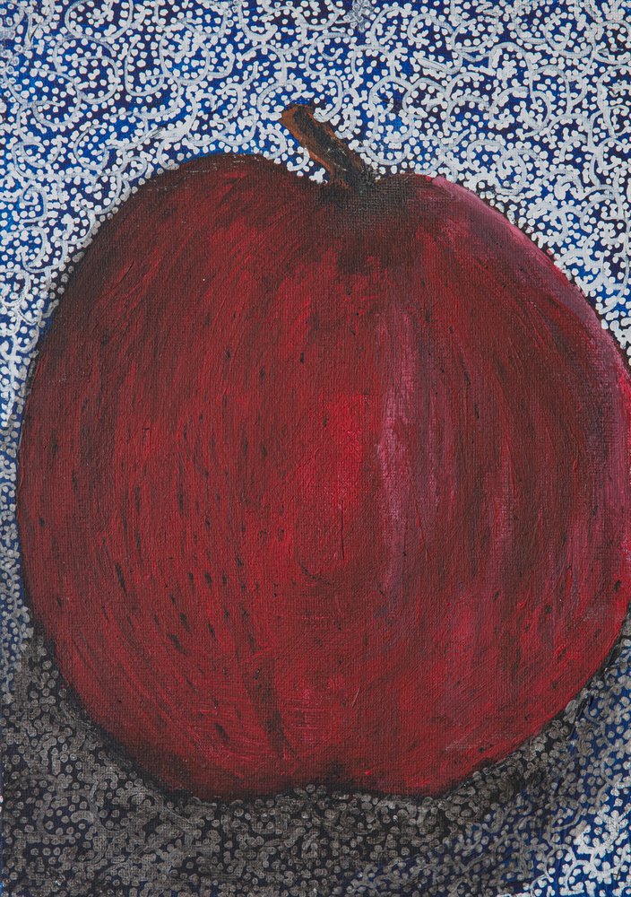 Lebhafte rote Apfelpunkte von Dale Hefer & Family