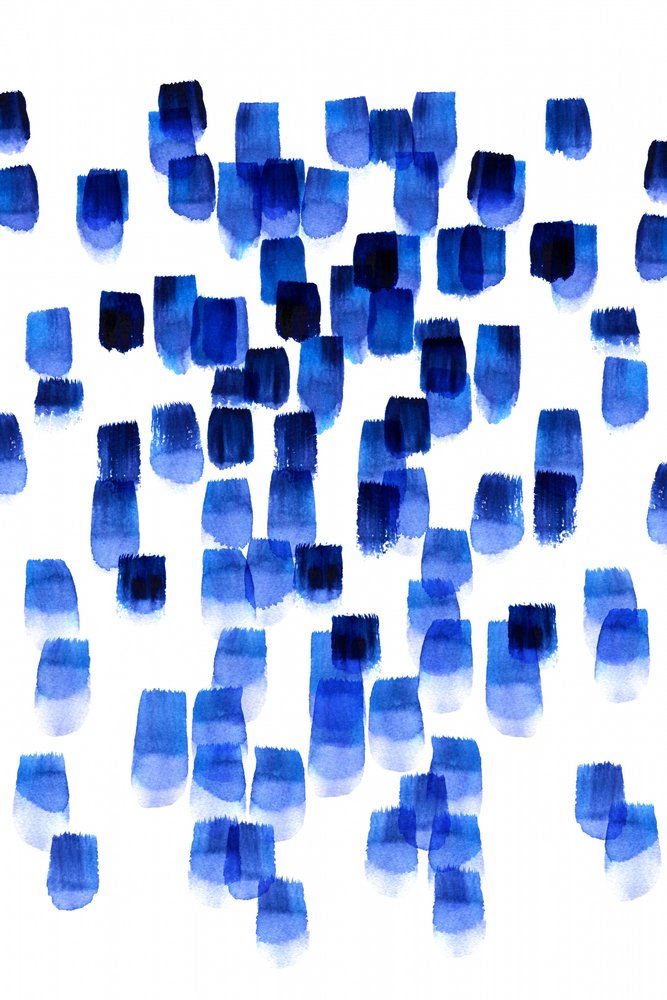 Blaue Aquarellstriche von Danushka Abeygoda