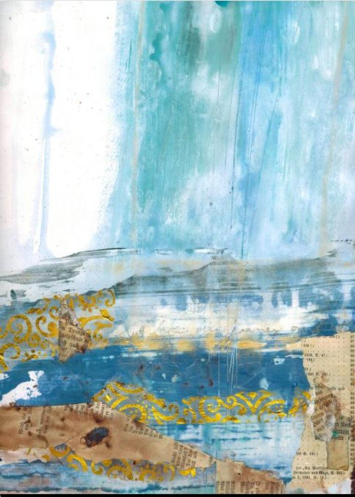 Abstrakter Ozean in Gold von Deb Chaney