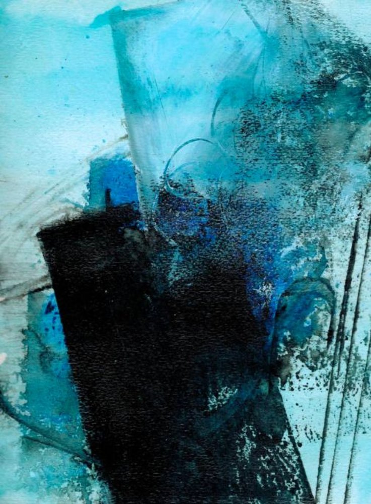 Modernes Blaues Abstrakt von Deb Chaney