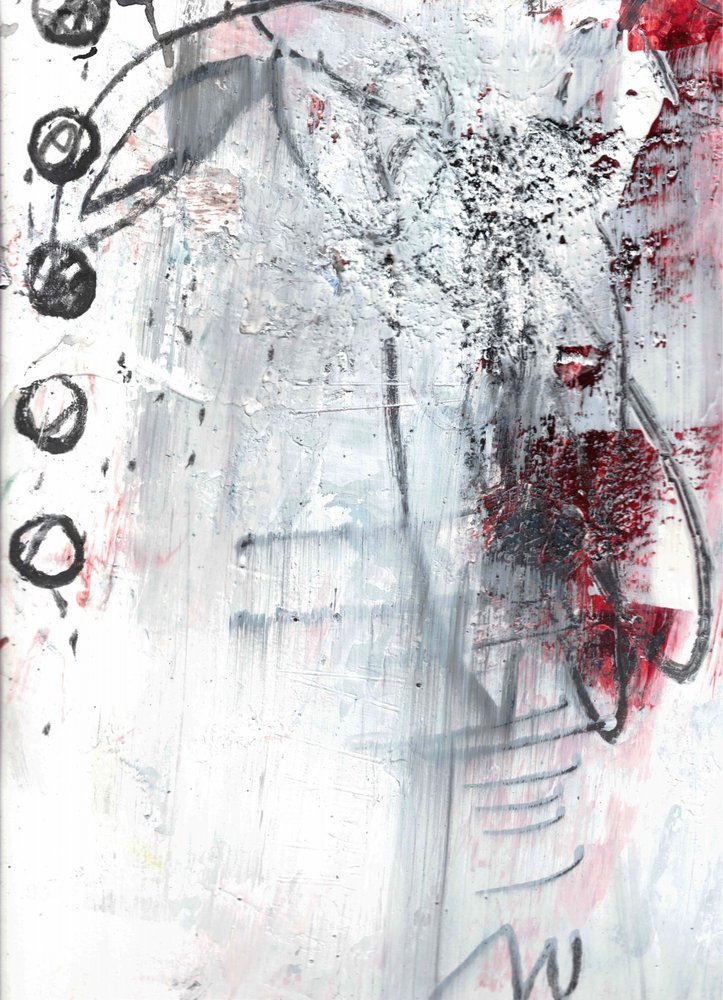 Roter schwarzer abstrakter Grunge von Deb Chaney