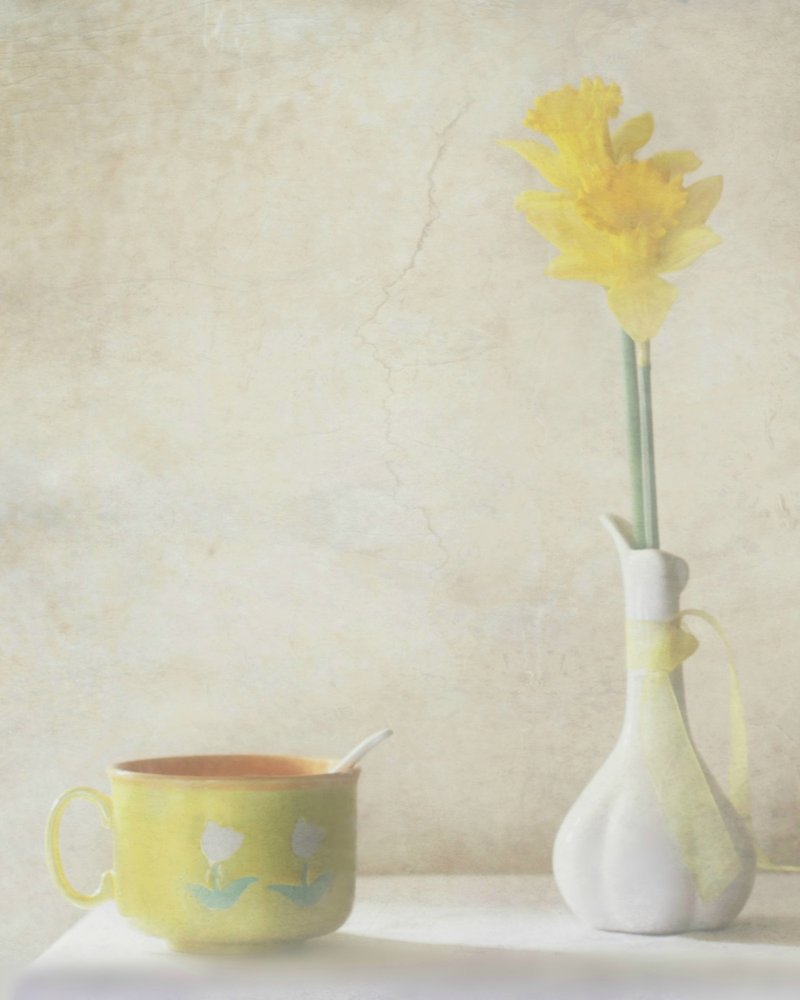 Gelbes Narzissen-Stillleben von Delphine Devos