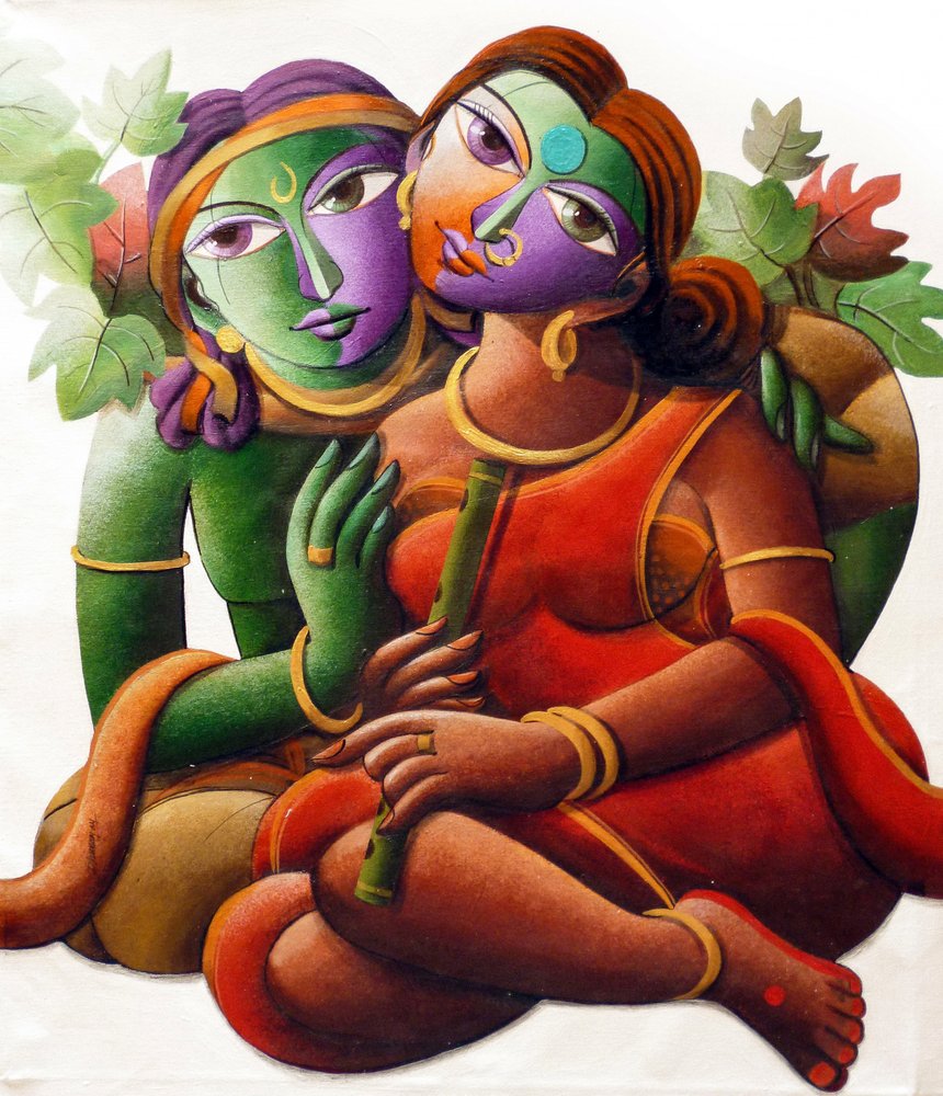 Farbenfrohes indisches Paar von Dhananjoy Mukherjee