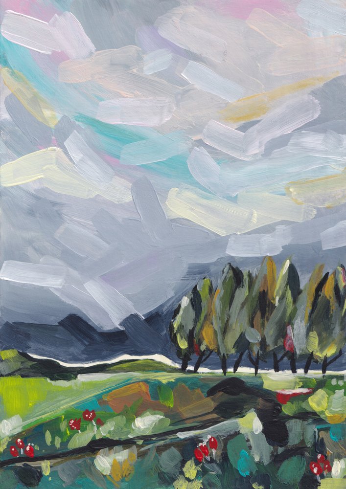 Farbenfrohe Abstrakte Landschaft von Dirkie Nell