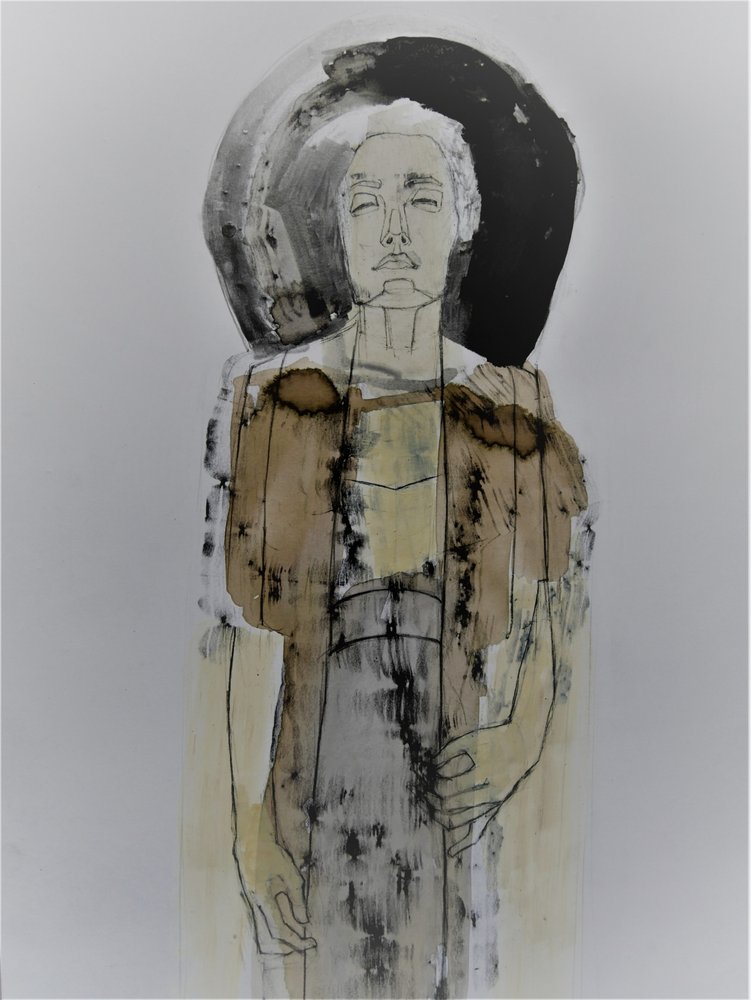 Nachdenkliche weibliche Figur von Doris Schmitz