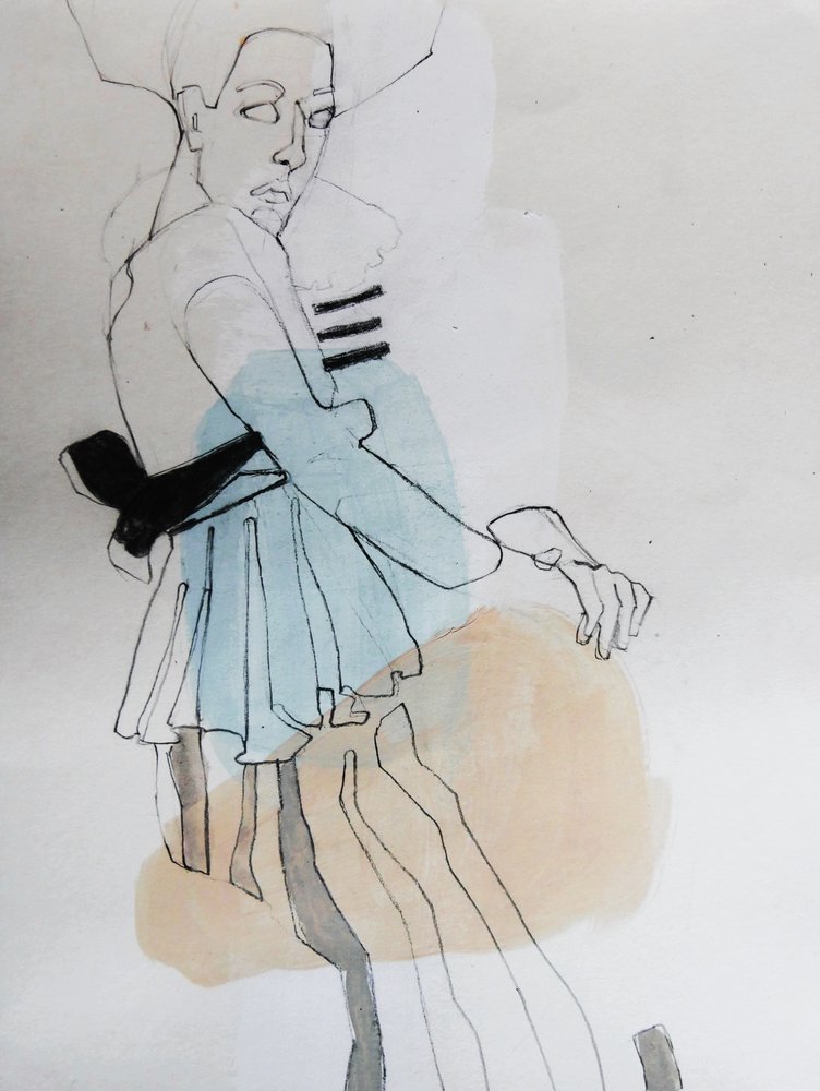 Elegante Modeskizze von Doris Schmitz