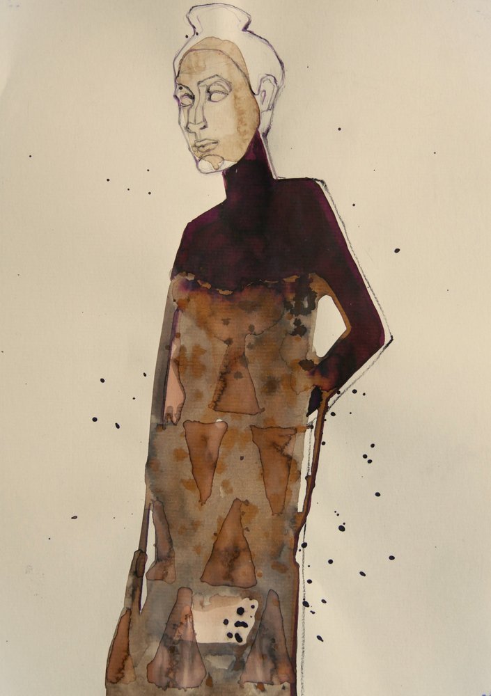 Elegante Modeskizze von Doris Schmitz