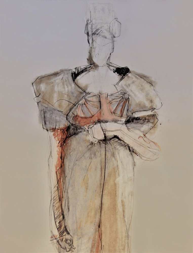 Elegante Modeskizze von Doris Schmitz