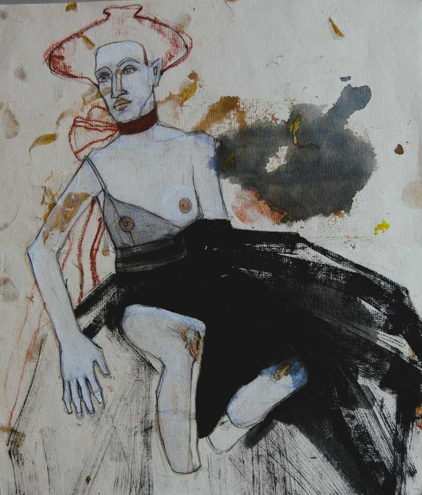 Expressive Figur Mit Hut von Doris Schmitz