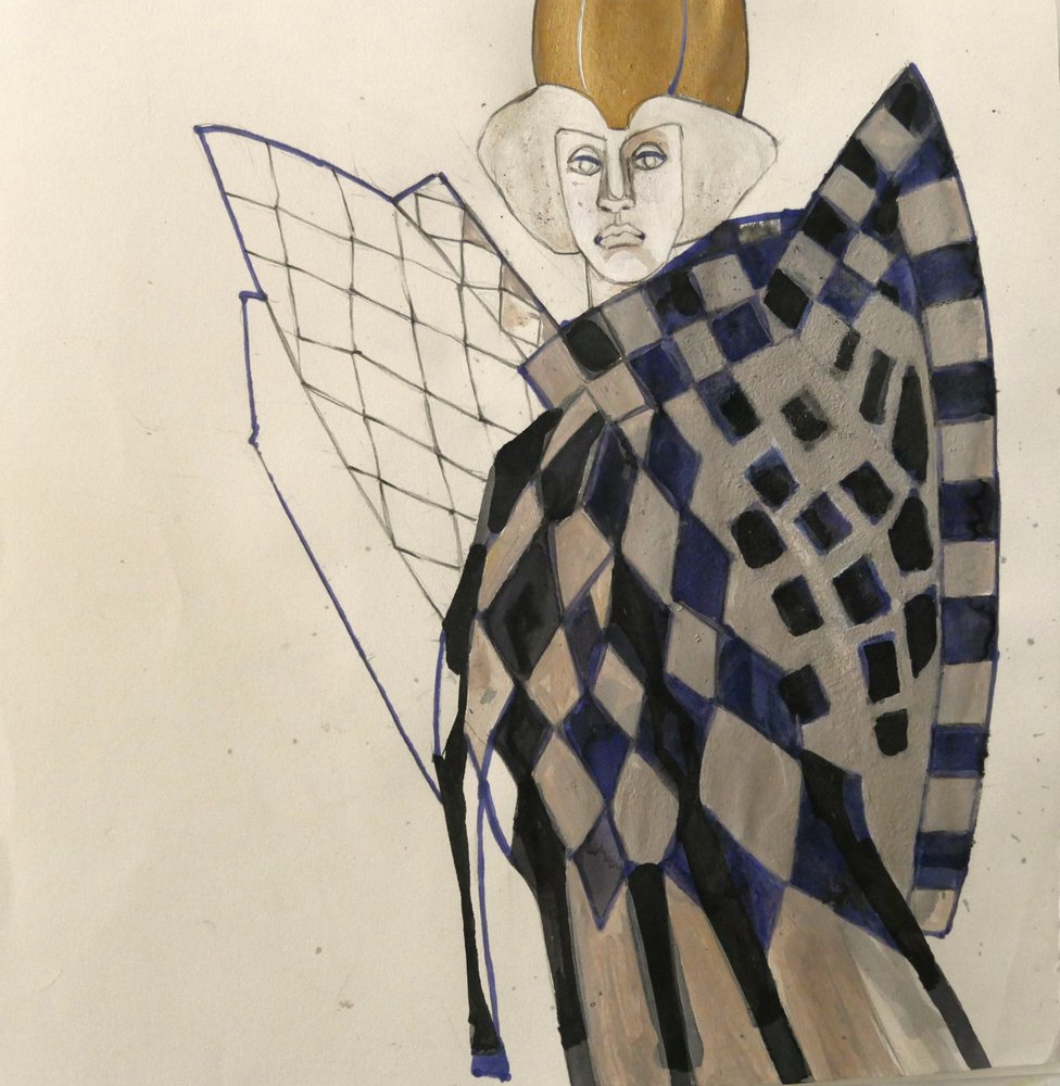 Harlekin Regalporträt von Doris Schmitz