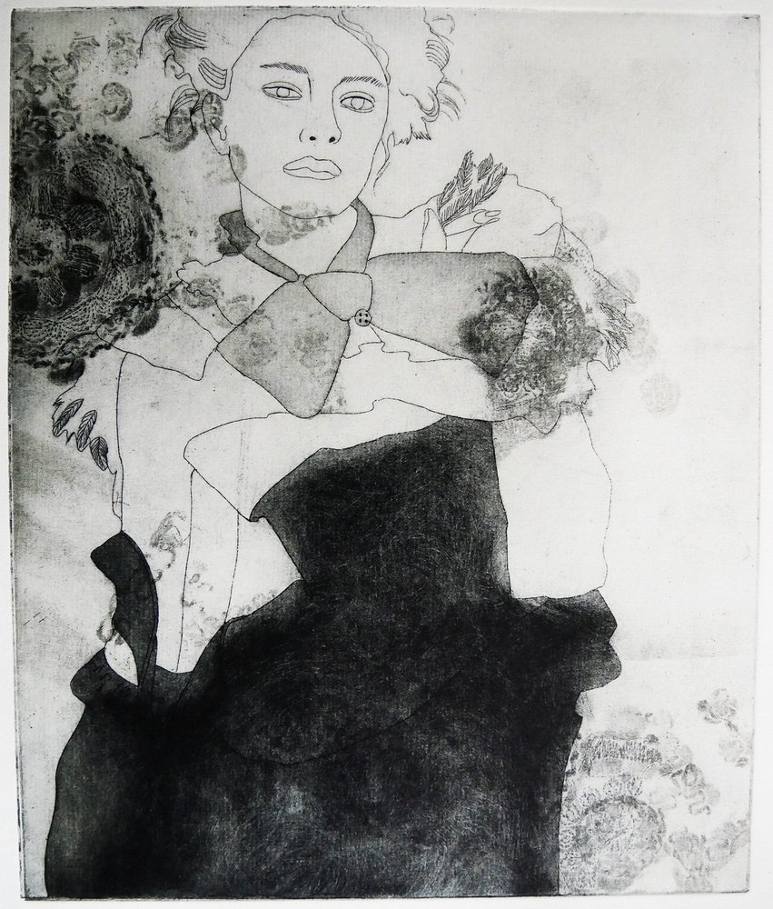 Monochromes Modeporträt von Doris Schmitz