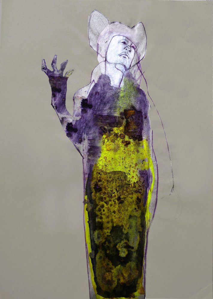 Geheimnisvolle lila Figur von Doris Schmitz