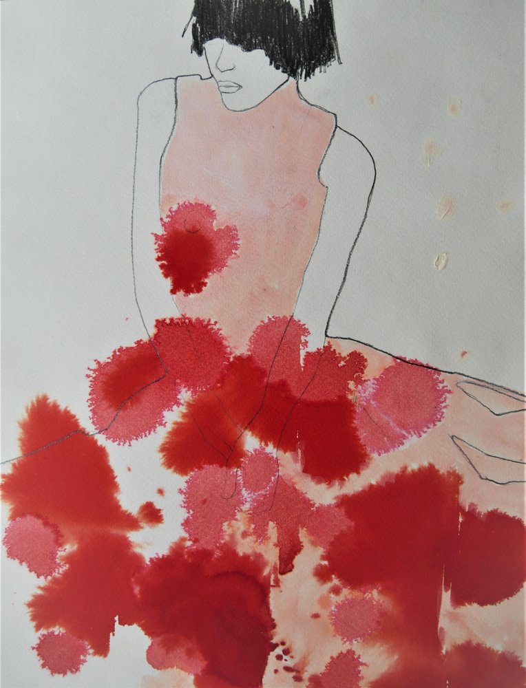 Rotes Tinten-Kleid von Doris Schmitz