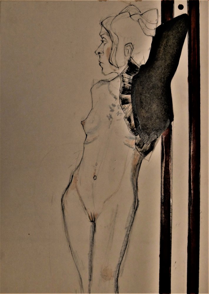 Geflügelte Nackte Figur von Doris Schmitz