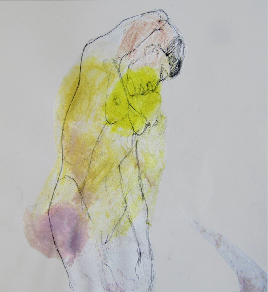 Gelbe Aktfigur von Doris Schmitz