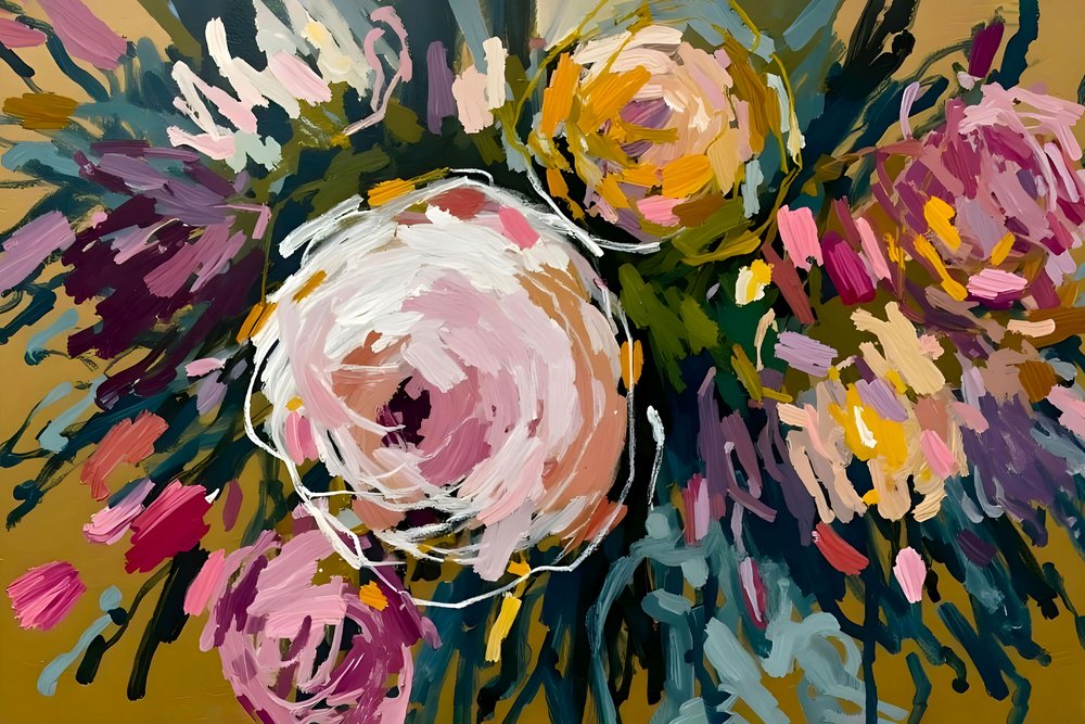 Lebendige Abstrakte Blumen von Edie