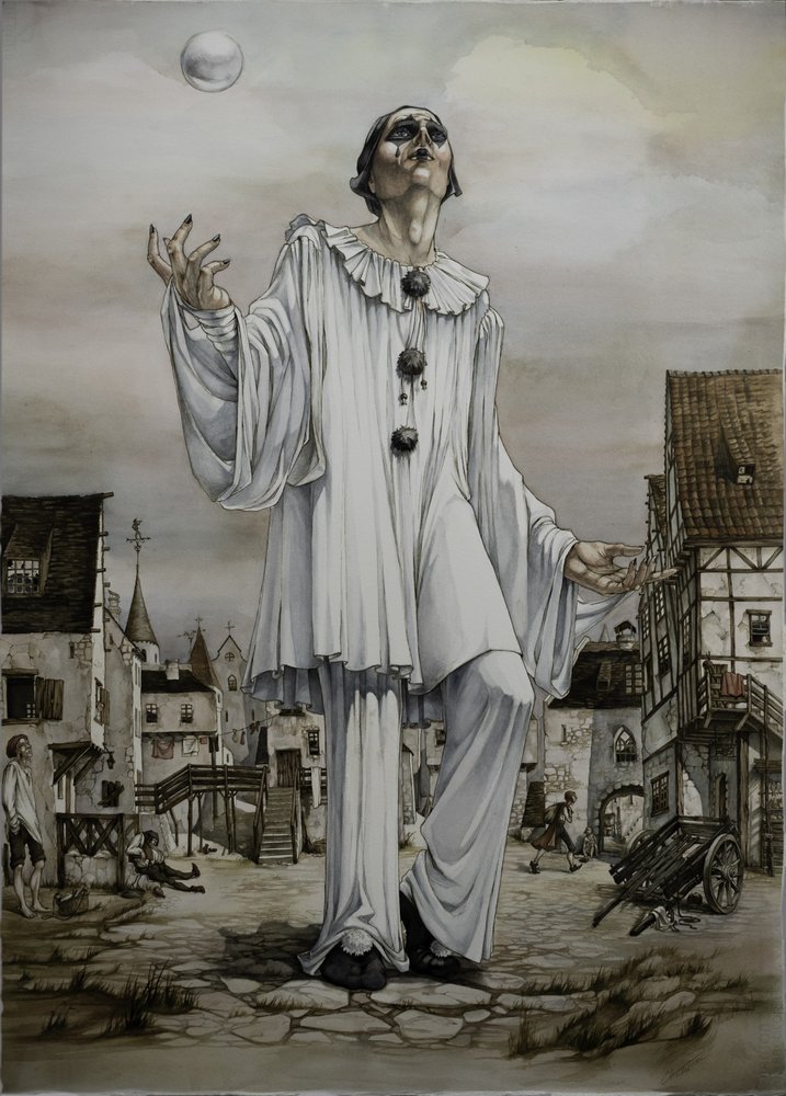 Melancholischer Pierrot Blase von Ekaterina Andersson