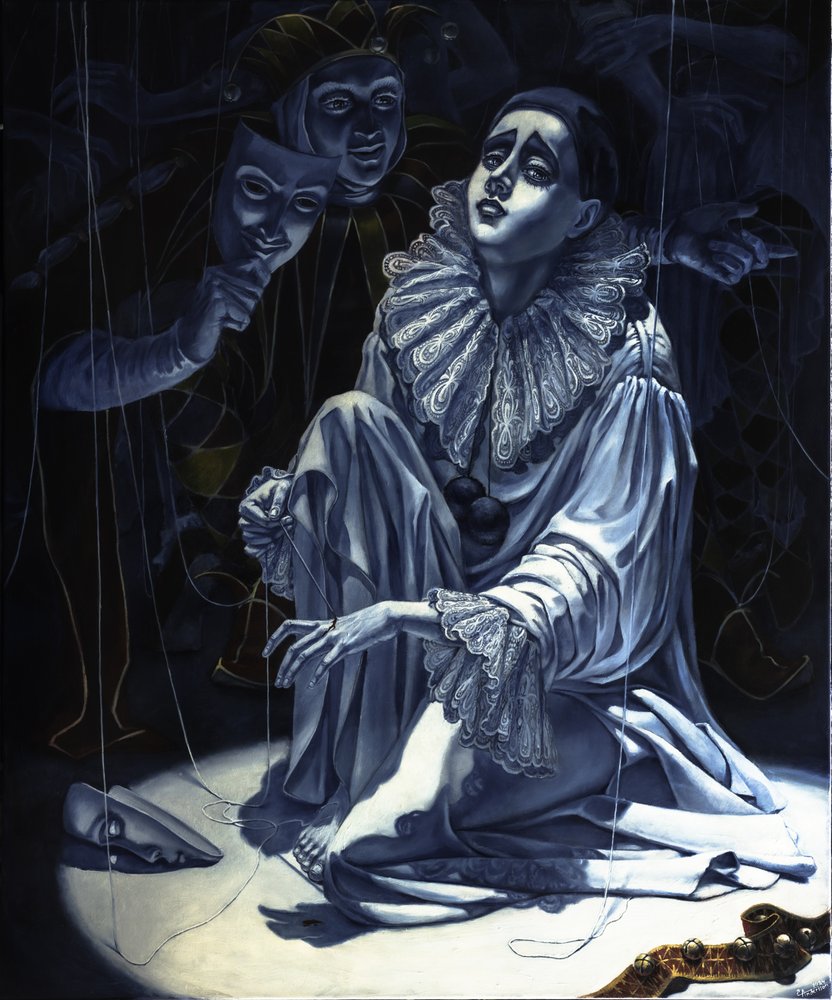 Trauriger Pierrot-Puppe von Ekaterina Andersson