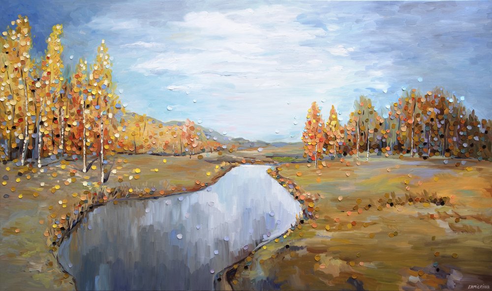 Lebendiger Herbstfluss von Ekaterina Ermilkina