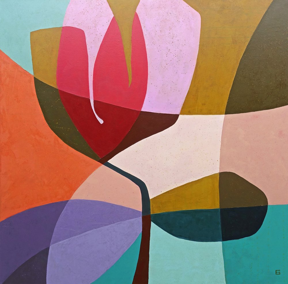 Moderne abstrakte Blume von Ellen Greup