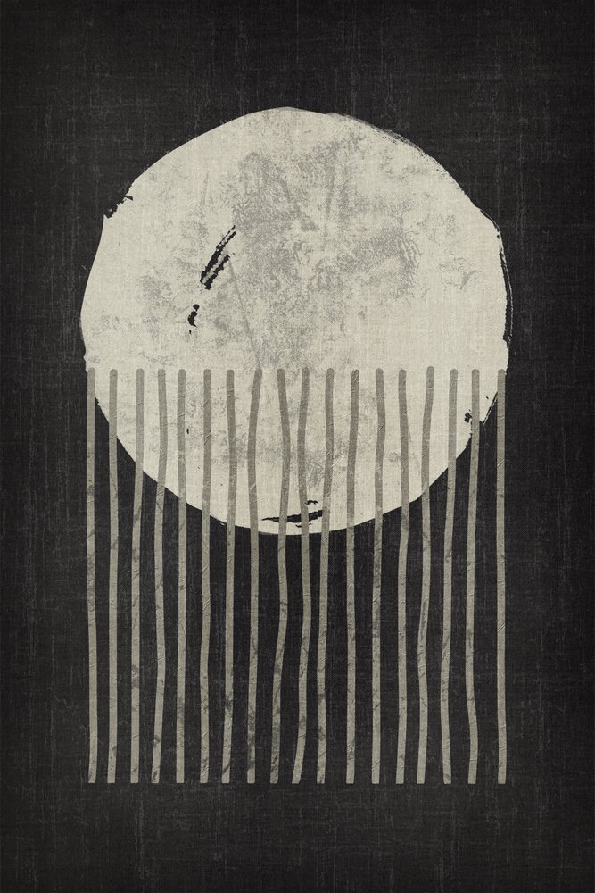 Monochromer abstrakter Mond von Ema Paraschiv