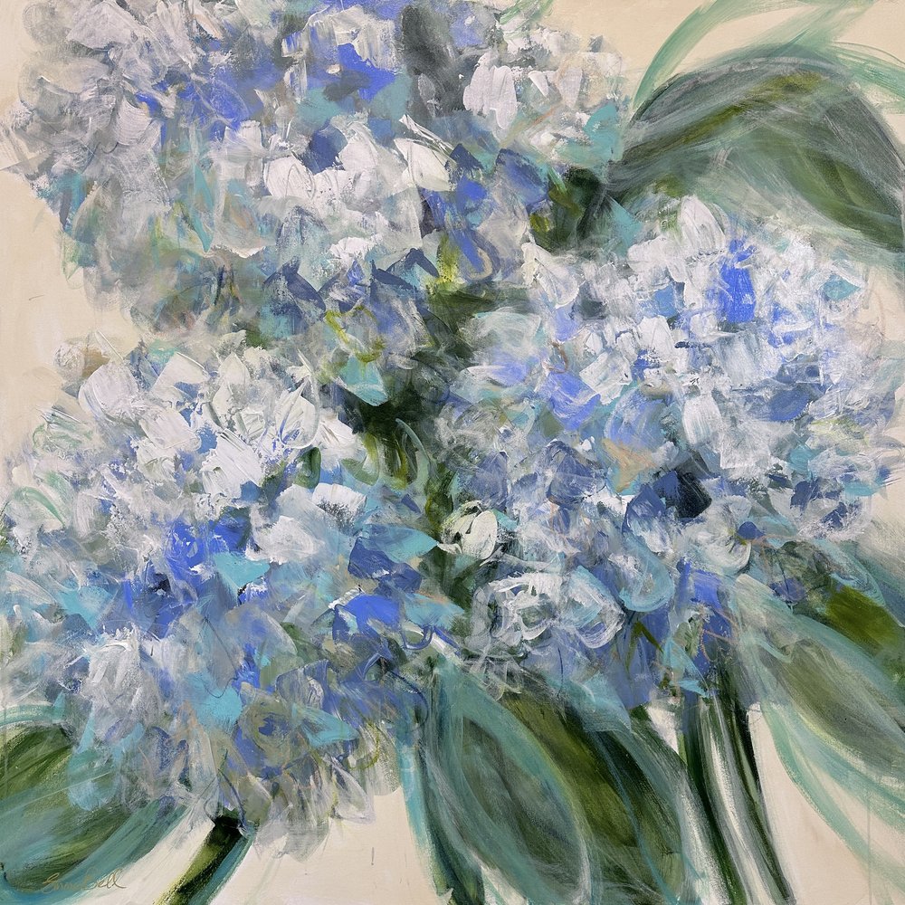 Blaue Hortensienblüten von Emma Bell