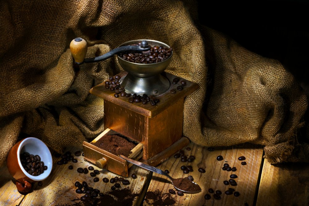 Rustikale Kaffeemühle von Felice Angelino