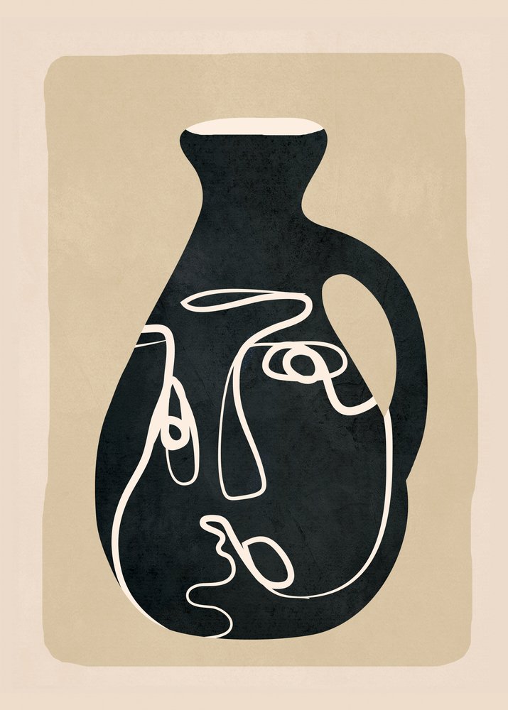 Abstrakte Gesichtsvase von Flow Line