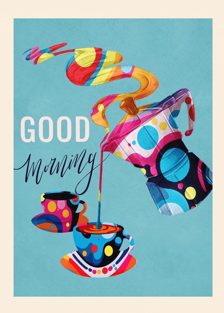 Guten Morgen Kaffee Spaß von Flow Line