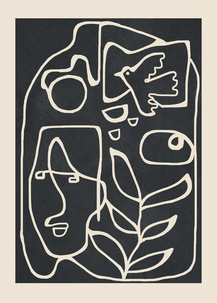 Friedliche Linienkunst von Flow Line