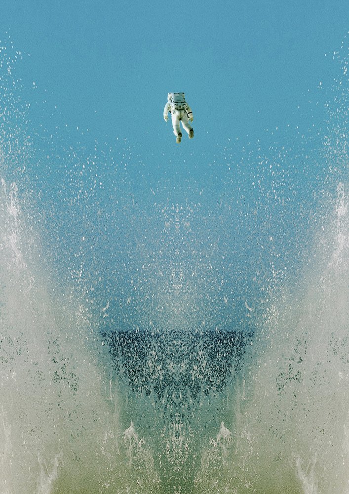 Schwebender Astronautenspritzer von Fran Rodríguez