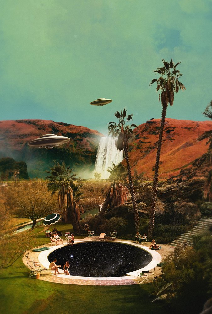 Retro Poolseite Aliens von Fran Rodríguez