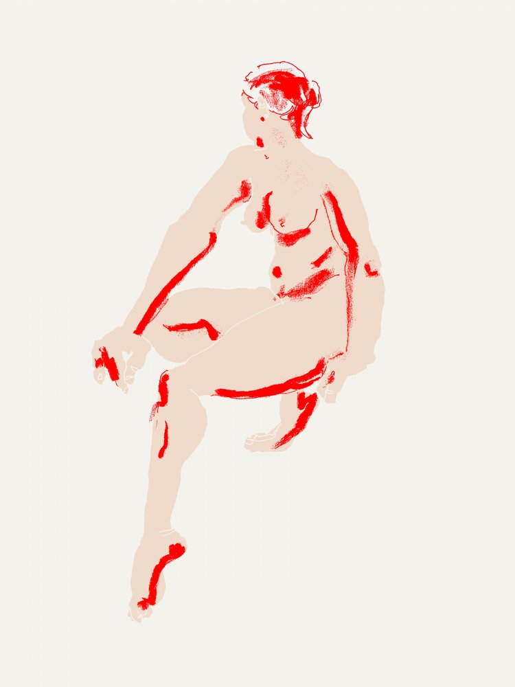 Abstrakter Roter Akt von Francesco Gulina
