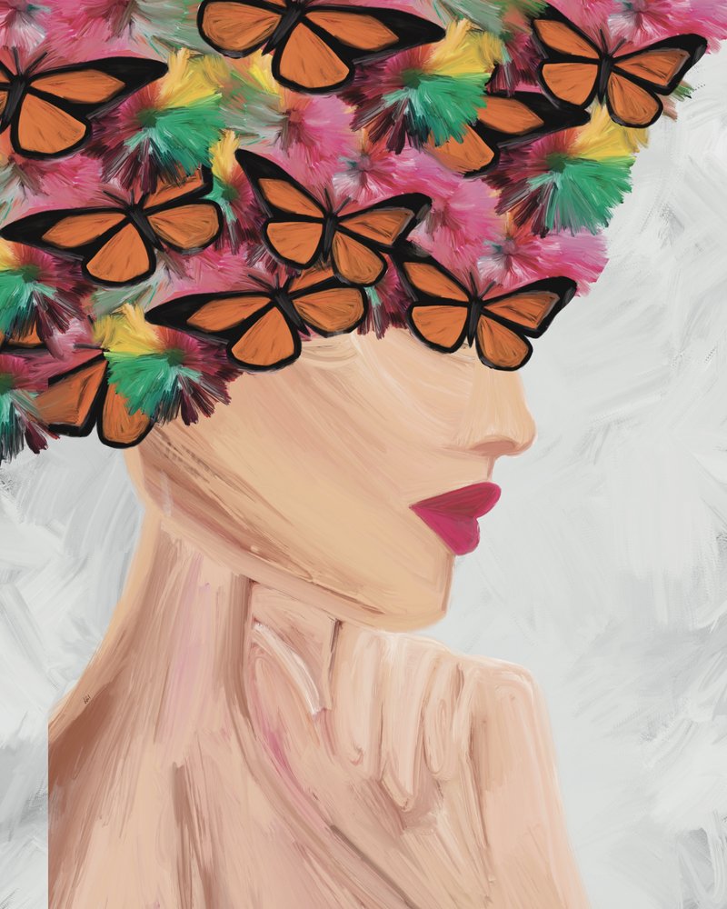Elegante Schmetterlingsfrau von GIovanna Gil Alves