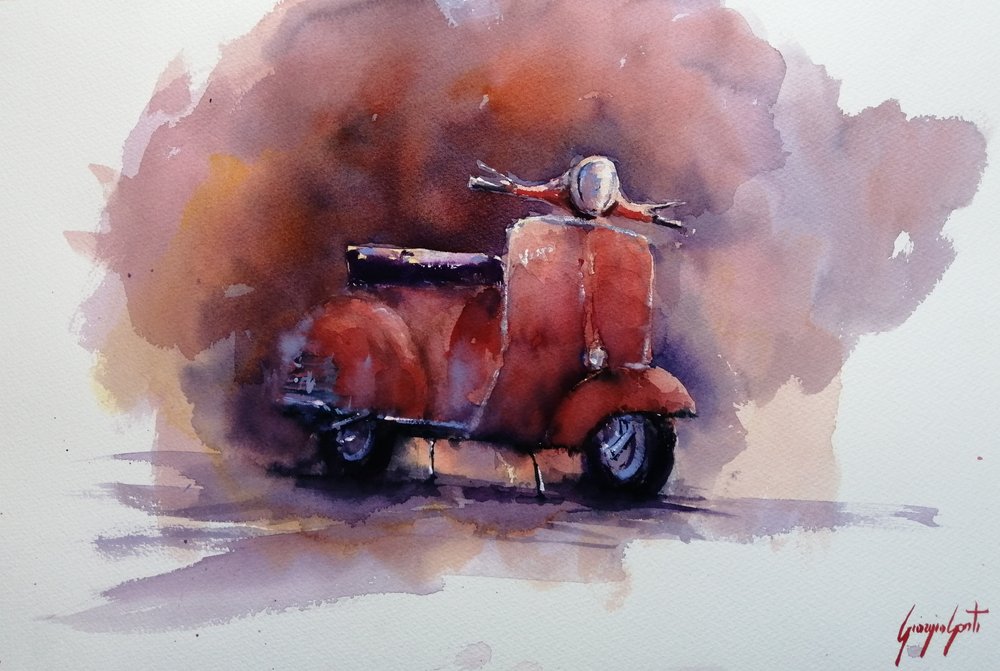 Klassischer roter Roller von Giorgio Gosti