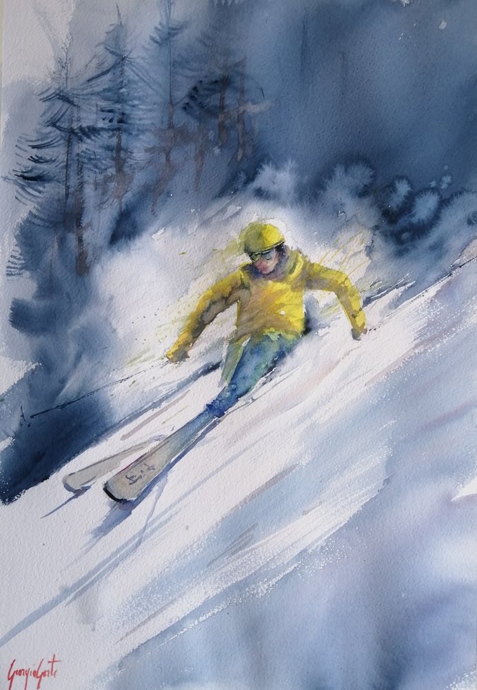Abfahrtsski Aktion von Giorgio Gosti