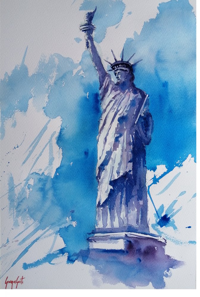 Freiheitsstatue Aquarell von Giorgio Gosti