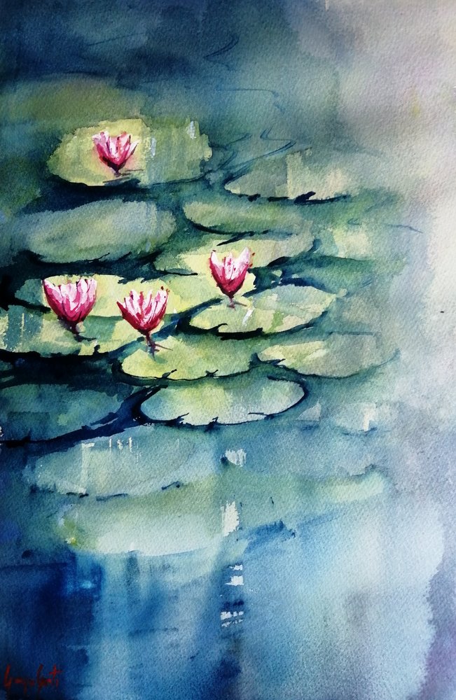 Gelassene Rosa Lilien von Giorgio Gosti