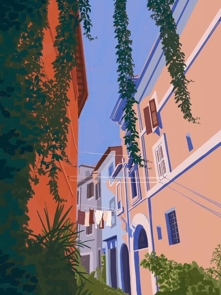 Charmante europäische Straße von Goed Blauw