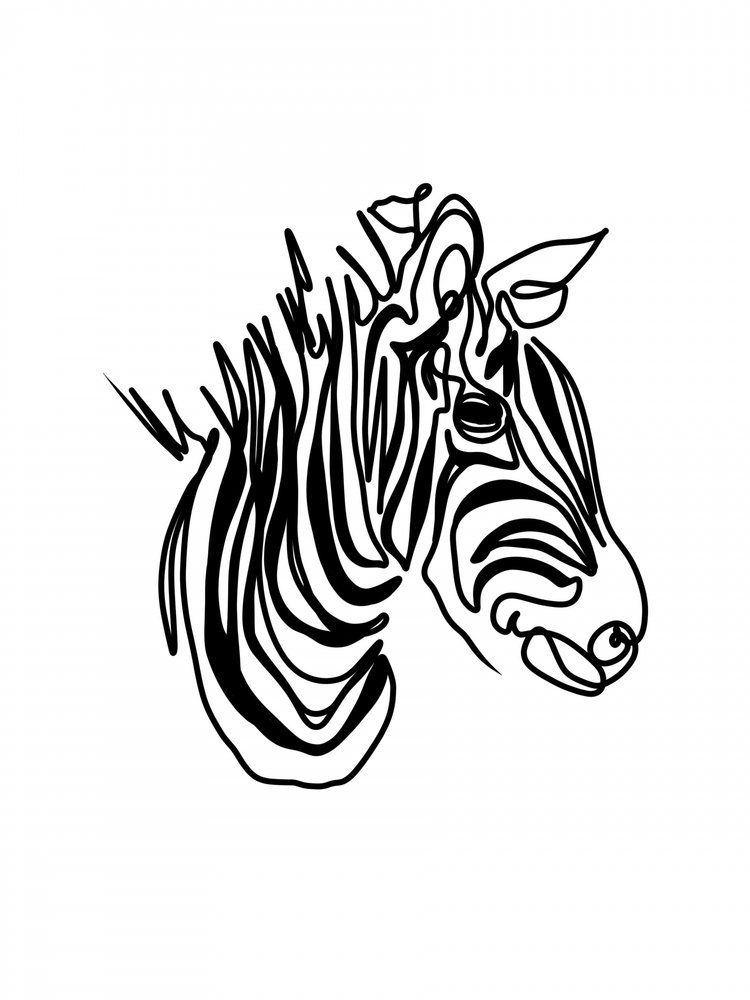 Minimalistischer Zebra-Kopf von Hanna Lee Tidd