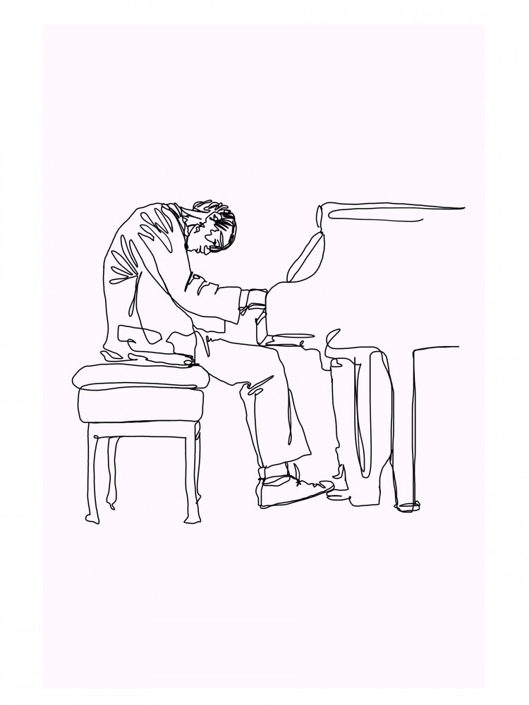 Musiker am Klavier von Hanna Lee Tidd