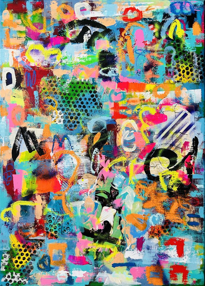 Lebendiges Abstraktes Graffiti von Irene Chua