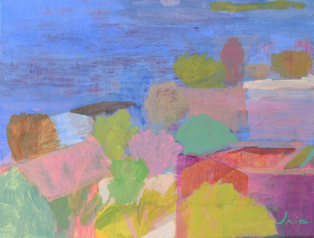 Lebendige Dorflandschaft von Iria Fernandez