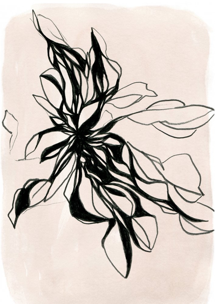 Abstrakte botanische Blüte von Jenja Braun