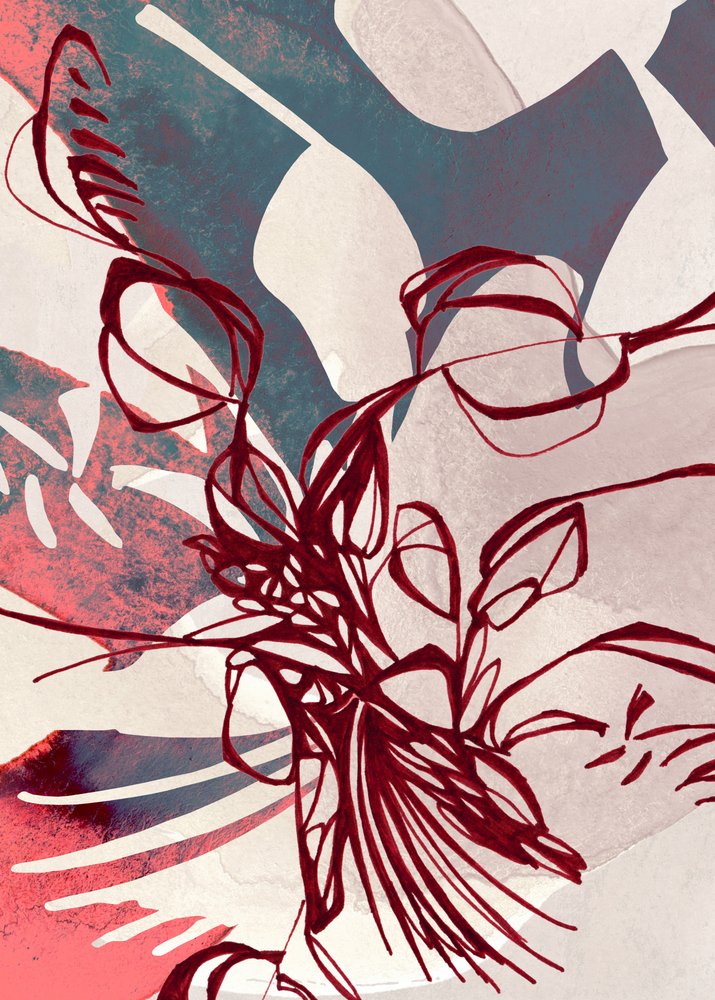 Abstrakte florale Linien von Jenja Braun